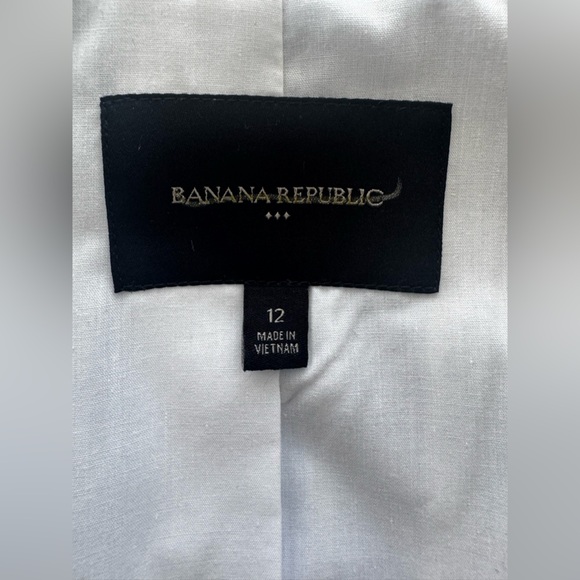 Banana Republic Blue & White Striped Linen-Blend Cutaway Blazer – Size 12 - Picture 6 of 6